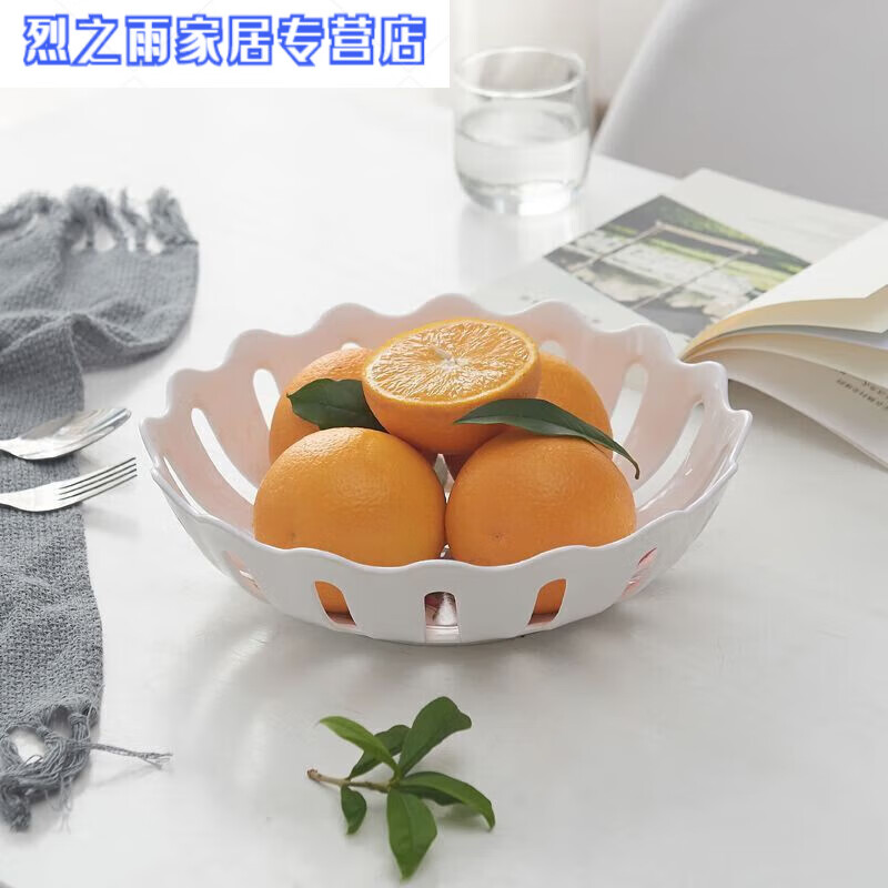 Junmo Fruit Plate Hollow Dried Fruit Bowl Wedding Household Candy Plate Plastic Fruit Plate Modern Living Room Fruit Basket Purple Begonia