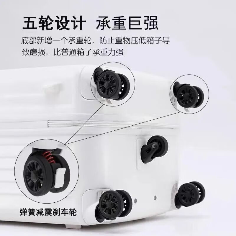 Kangaroo (KANGAROO) five-wheel multi-function suitcase, large-capacity trolley case for men, high-value password box for female students, checked travel suitcase, cherry blossom pink, five-wheel shock absorption brake + double compartment, 32 inches, multi-function model