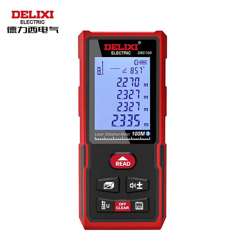 Delixi Electric Laser Distance Meter CAD Drawing Mobile APP High-Precision Infrared Home Electronic Ruler Bluetooth Model 100 Meters
