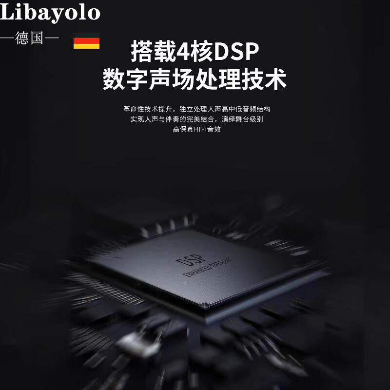 Libayolo microphone audio integrated wireless Bluetooth microphone sound card set home TV mobile phone national K singing artifact elegant black