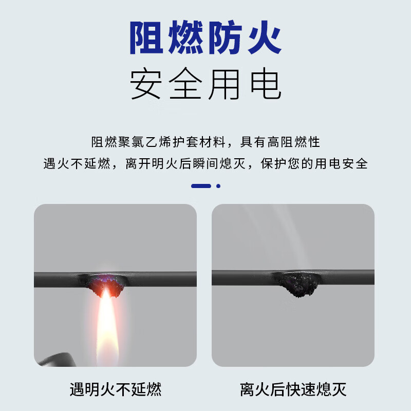 Minxing Cable 2.5 square copper core wire RVV three-core 3*2.5 national standard copper wire sheathed wire soft wire ZC-RVV-3*2.5-100 meters