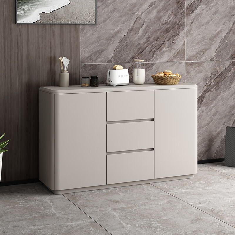 Huanghai Furniture Light Luxury Sideboard Kitchen Sideboard Multifunctional Storage Cupboard Living Room Tea Cabinet Wine Cabinet Large Capacity Storage Cabinet Light Luxury Sideboard - Two Doors and Three Drawers 121*40*90CM