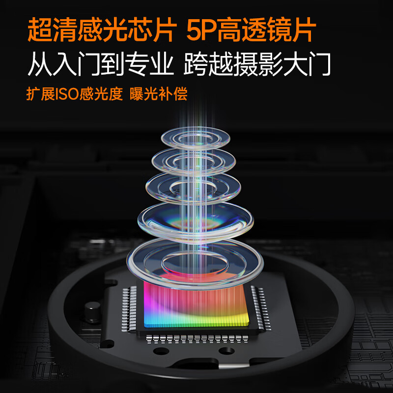 CAIZU front and rear dual camera lens 6400W pixel digital camera entry-level Vlog mirrorless camera 4K video replaces Ccd card camera wide-angle lens + 256G annual meeting gift