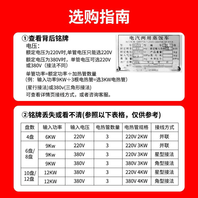 Paipushuo rice steaming truck heating tube 380v220v rice steaming cabinet electric heating tube steamer rice steamer heating tube rod 3kw4kw
