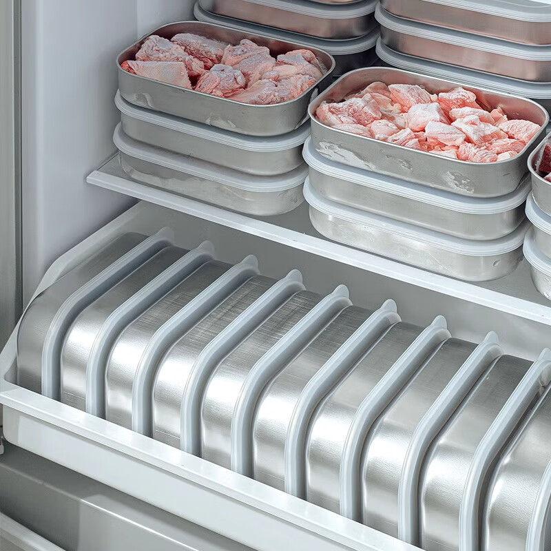 Home Story Japanese imported stainless steel crisper frozen meat packaging box refrigerator freezer storage food grade vegetable preparation artifact