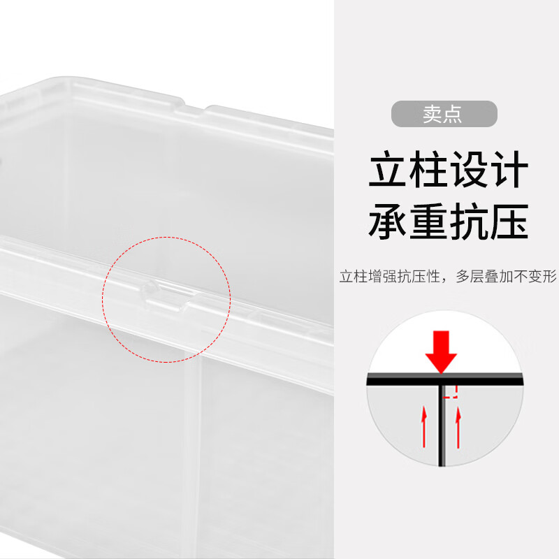 TENMA Tianma Storage Box Plastic Right Angle Box Laux Organizing Box 45L 530L Transparent Single Pack
