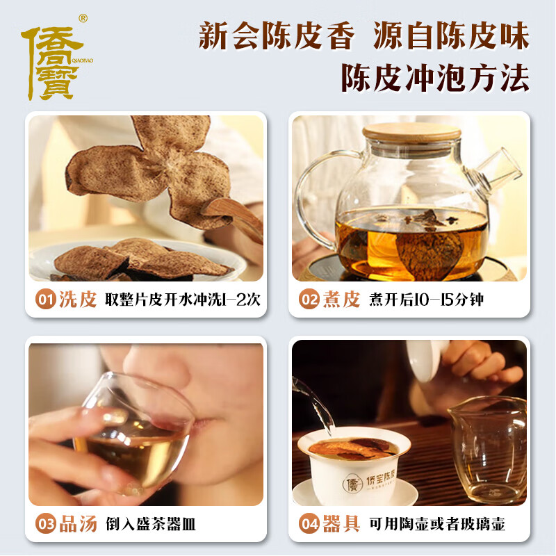 Qiaobao Xinhui Tangerine Peel 2020 120g Heritage Gift Box Tianma Production Area Authentic Tangerine Peel New Year's Day Gift for Elders