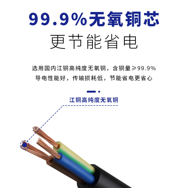 Minxing Cable 2.5 square copper core wire RVV three-core 3*2.5 national standard copper wire sheathed wire soft wire ZC-RVV-3*2.5-100 meters