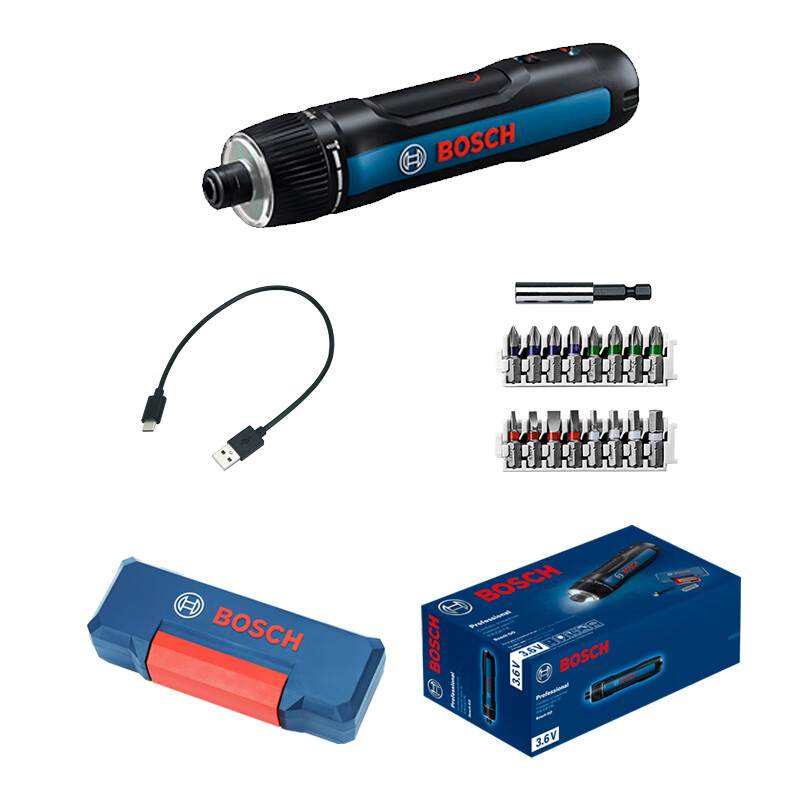 Bosch (BOSCH) electric screwdriver/driver home installation digital repair GO3 17-piece bit set magnetic extension rod