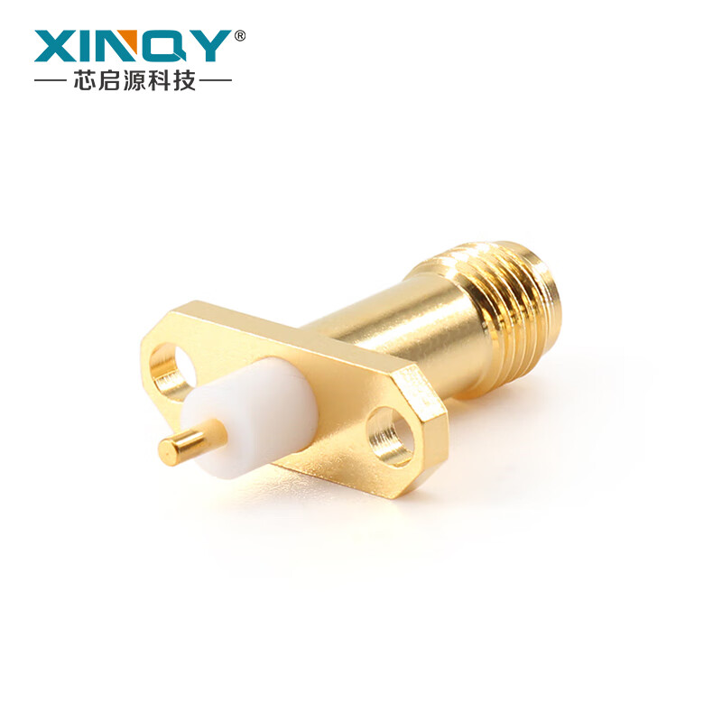 XINQY Xinqiyuan SMA RF coaxial connector 2-hole flange KFD microstrip test socket DC-6GHz extended conductor batch 12/piece (minimum order of 50 pieces)