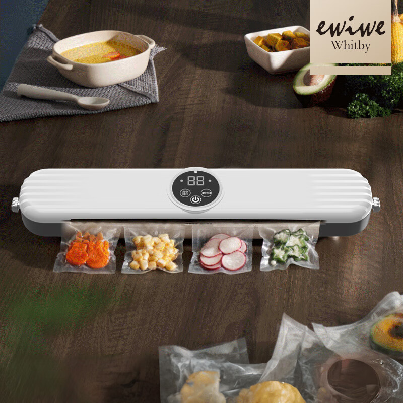 Ewiwewhitby LCD vacuum preservation machine household vacuum preservation snacks vegetables rapid plastic sealing wet and dry sealing vacuum upgraded intelligent preservation machine + 10 vacuum bags