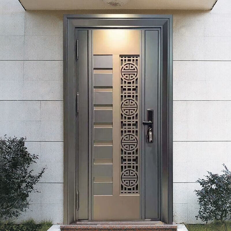 Vinoa 304 stainless steel single door high-end Korean-style entrance community unit door home anti-theft door sliding entrance door middle door Korean door/one square meter