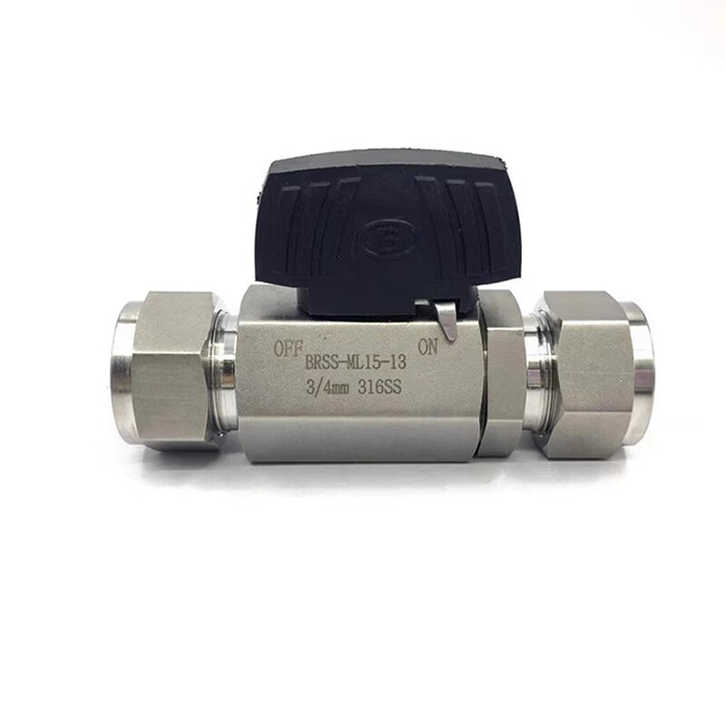 Fangteng 316L stainless steel large diameter hexagonal ferrule ball valve British air source instrument valve double ferrule ball valve silver-plated nut dish handle 3/4 (316L nut silver-plated)