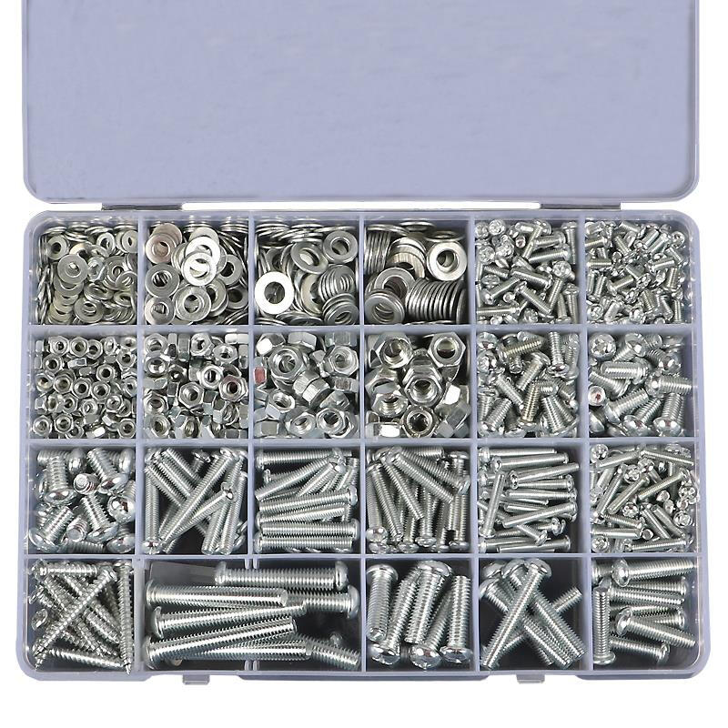 Haiyiduo household screws screw box set nuts nuts screws washers self-tapping screws set M2M3M4M5M6 B set 18 kinds about 500 grams
