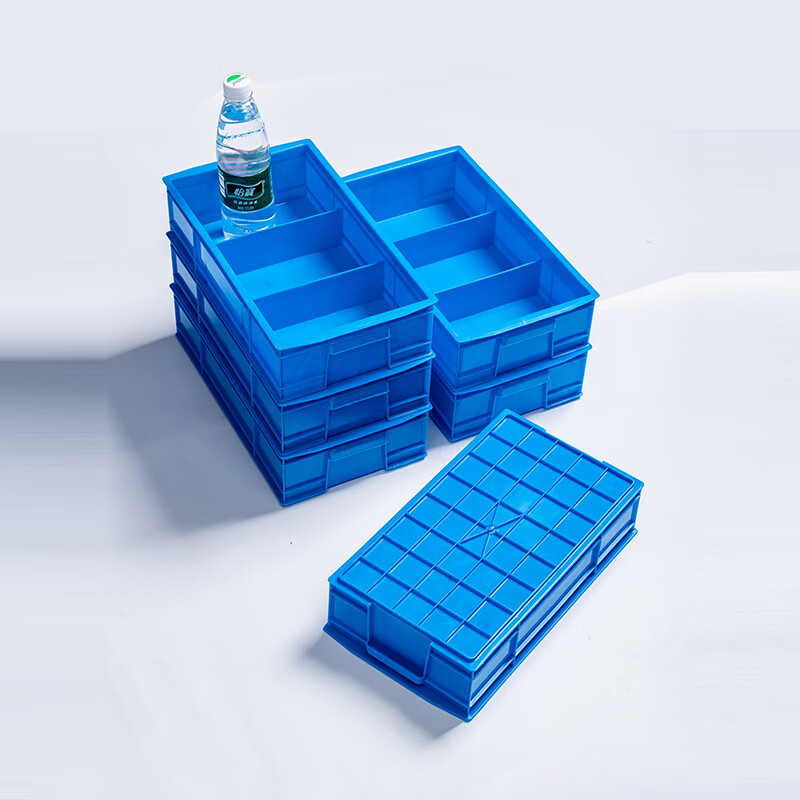 Plastic box grid box multi-grid storage box storage box screw storage partition tool parts box turnover box thickened turnover box 350 large four-grid 375*276*83 (thickened)