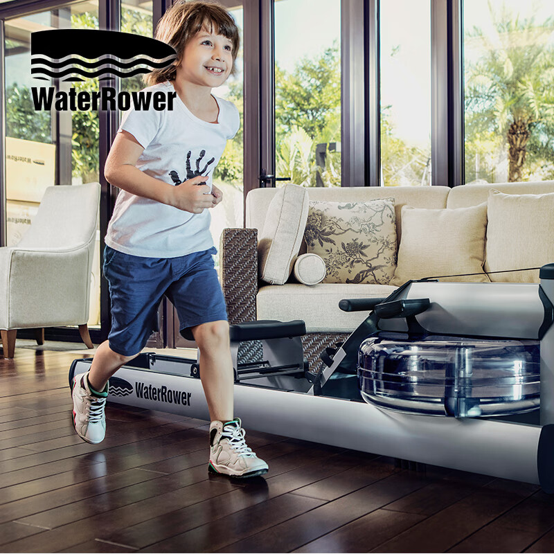 WaterRower imported from the United States, household commercial water resistance rowing machine, aerobic fitness equipment M1 high and low aluminum alloy M1 low silver white standard model