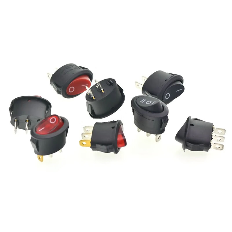 TaoTimeClub KCD7 oval switch 2 pins 2 levels 3 pins 3 levels electric kettle boat type power switch boat type switch KCD7 oval 2 pins 2 levels red without light (2 pcs) no specifications