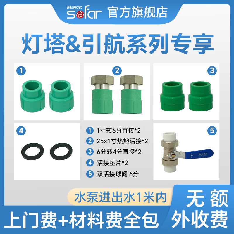 Sofar booster pump household fully automatic soft sound booster permanent magnet variable frequency pump tap water smart toilet pressurized water pump V3-45+pressure tank+package installation package auxiliary materials