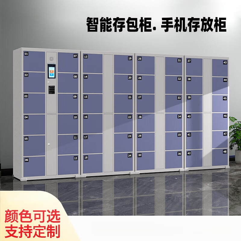 Supermarket Electronic Bag Storage Cabinet Smart Locker Mobile Phone Locker Barcode Fingerprint Scan Code Face Recognition WeChat Cabinet 12 Doors Fingerprint Model