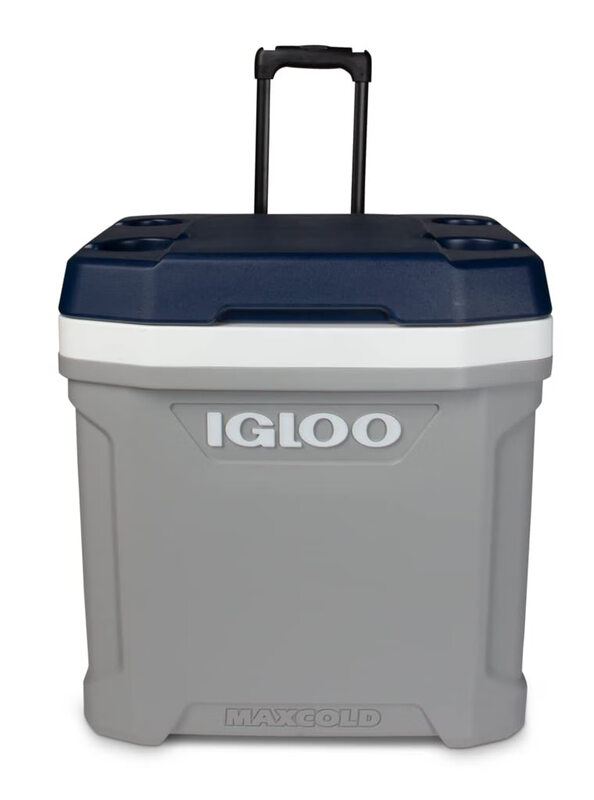 IGLOO outdoor portable 62-quart large-capacity cooler, aluminum roller design, long-lasting cooling for camping and picnics 56L