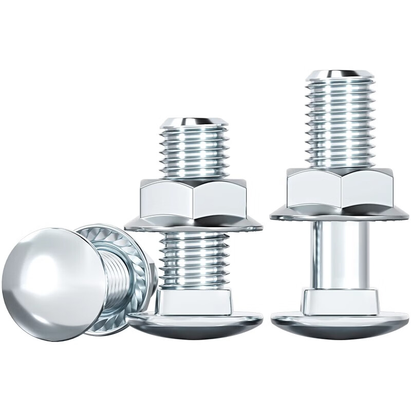 Fengji galvanized carriage screw nut set semi-round head square neck shelf special combination bolt M4M5M6M8M10M12 M5*50 20 sets