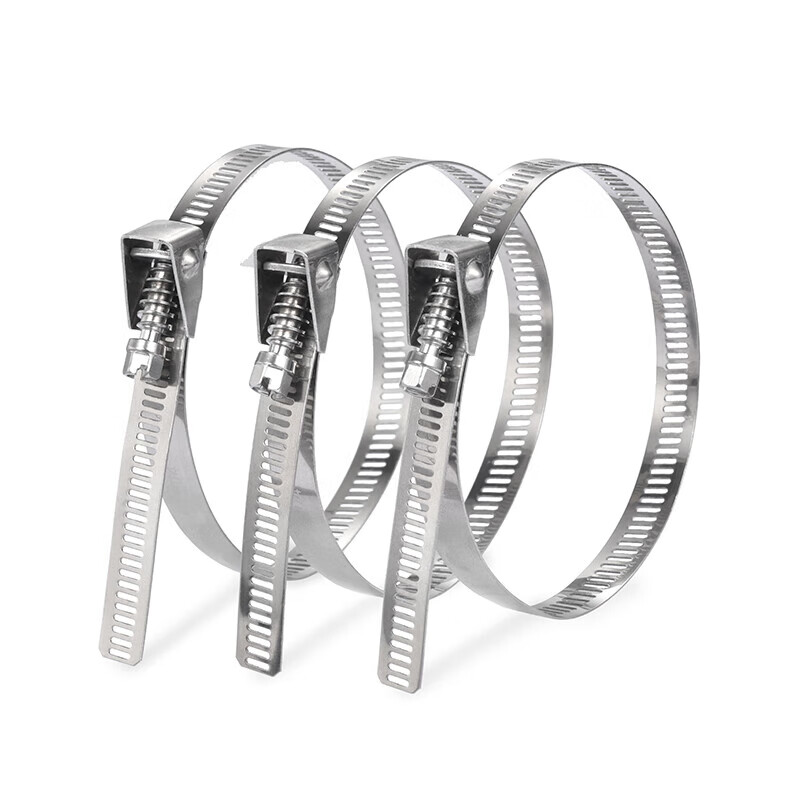 Jinggong (JINGGONG) 304 stainless steel live buckle cable tie metal buckle long removable elastic buckle hose clamp cable tie tightener clamp 12.5*200 bundle 11-57mm (1 piece)
