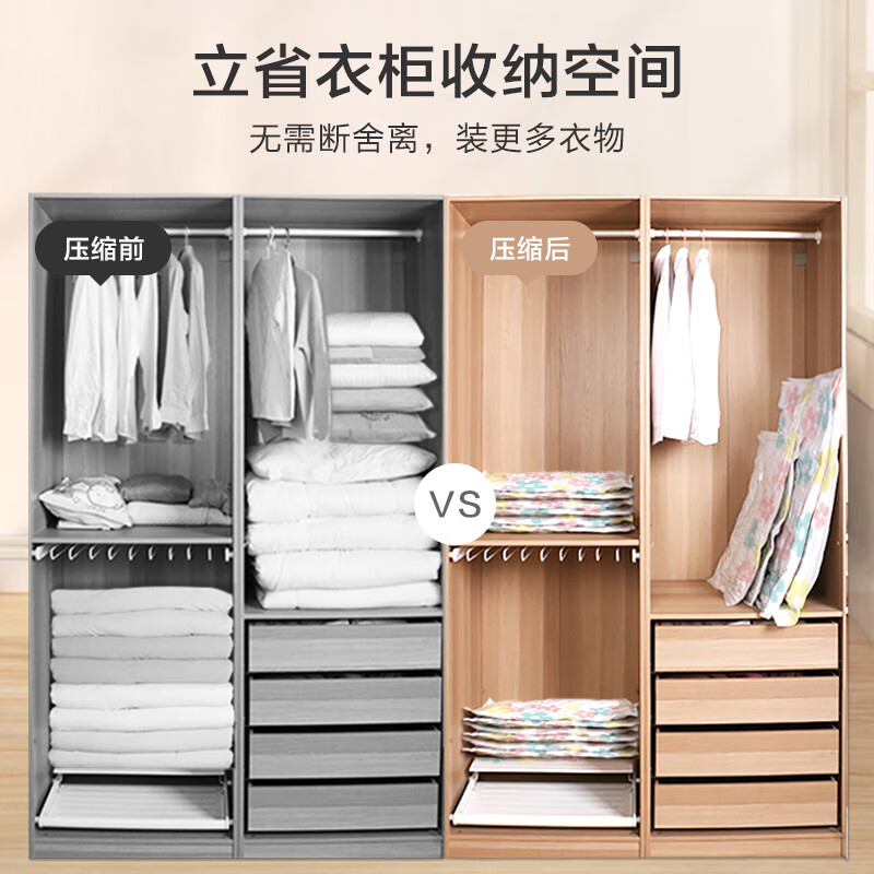 Doctor of Storage, Sales NO.1 Vacuum Compression Storage Bag Clothes Cotton Quilt Down Jacket Hand Pump 9-piece Set