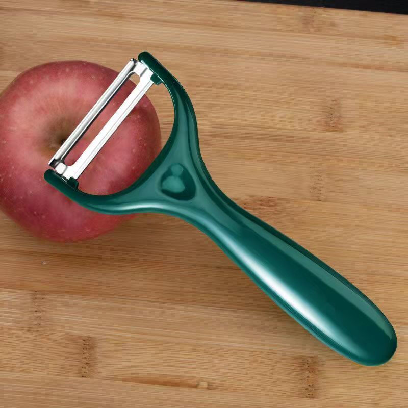 Luzhique German stainless steel peeling knife potato peeler scraper fruit melon planer kitchen household multi-function 2 pack dark green melon planer