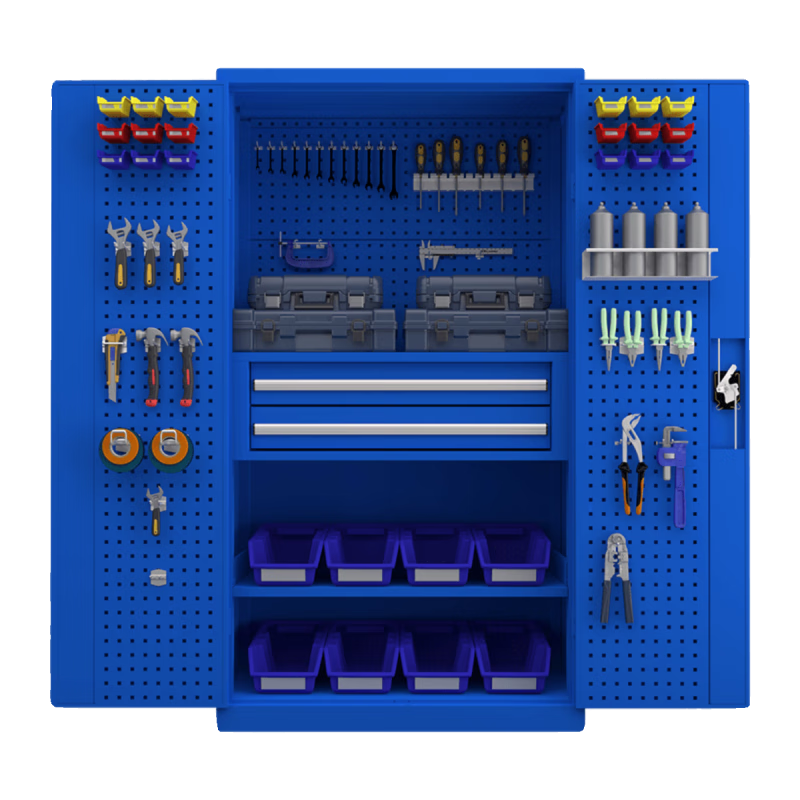 Thickened hardware industrial-grade heavy-duty tool cabinet workshop factory storage with hanging plate split mobile storage storage cabinet gray and white tool cabinet 5 layers thickened