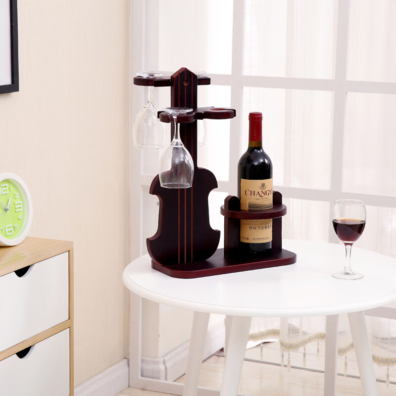 Creative red wine rack, red wine glass rack, tall glass rack, upside-down wine glass rack, wine bottle rack, red wine rack ornaments, household portable violin model