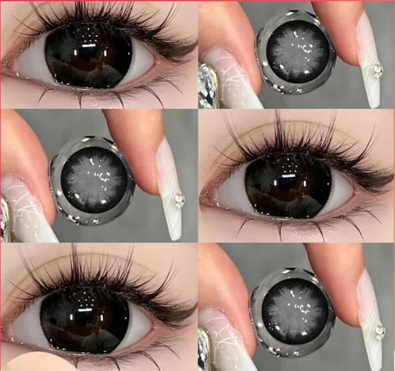 Buy one, get one free, free care solution, high oxygen permeability, half-year disposable black contact lenses, pure lust large diameter contact lenses, half-year disposable TN, large black eyes - 14.5mm, 0 degrees, no prescription