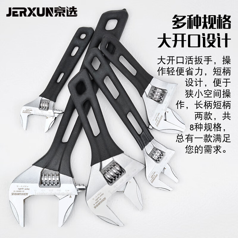 JERXUN adjustable wrench multi-functional flexible large opening live mouth flexible mechanical hand labor-saving multi-purpose quick pipe pliers tool