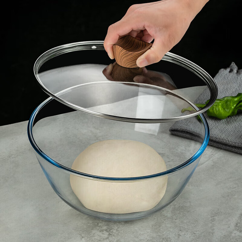 Genas glass and basin with lid household non-stick kneading basin large kitchen baking baking egg beater bowl heat-resistant bowl 5L