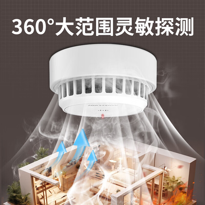 HIKVISION Hikvision Smoke Alarm Household Smoke Detector Fire Fighting Fire Independent Photoelectric Smoke Alarm Detector 3C Certified Commercial Office Building School Hotel NP-Y1-S