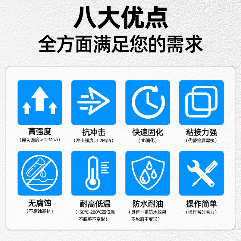 Sanhe Caster's Glue Industrial Welding Glue Welding Agent Strong High Temperature Resistance and Waterproof Sticky Iron Metal Oil Tank Water Tank Water Pipe Radiator Leak Repair