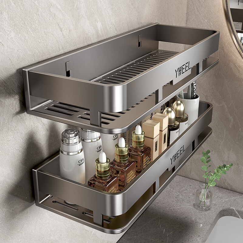 One bathroom bathroom shelf space aluminum punch-free toilet sink kitchen storage wall-mounted bathroom shelf