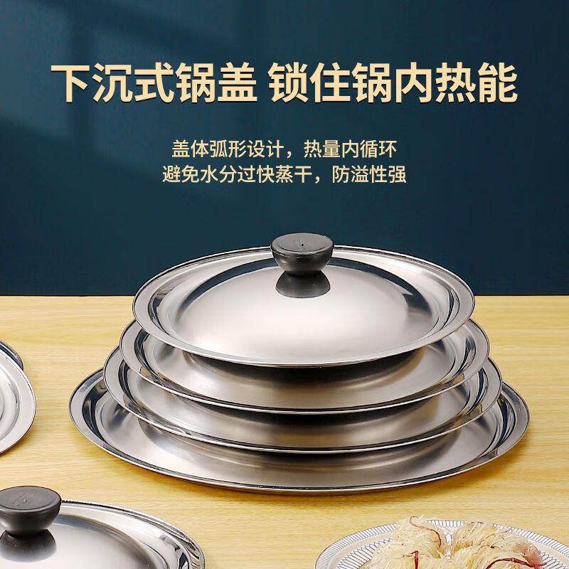 Chaosihui stainless steel pot lid round lid universal lid universal bowl lid single lid cooking small large pot lid household in 21cm21.5 suitable for inner diameter 19.6 to