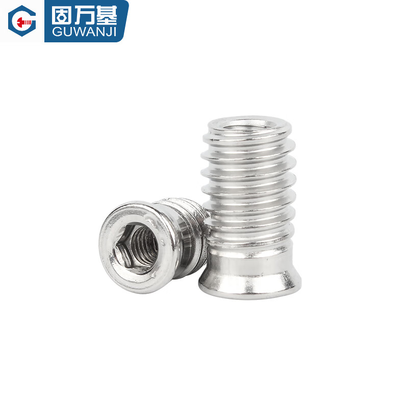 Guwanji 304 stainless steel internal and external tooth nuts furniture nuts countersunk head hexagonal embedded parts screw caps national standard fasteners 304 material M8x25 5 pcs