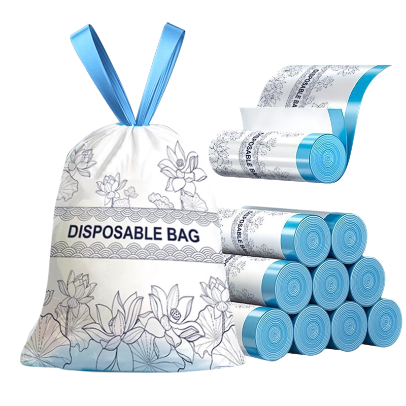 Garbage bag household drawstring portable kitchen student dormitory automatic closing 15 pieces