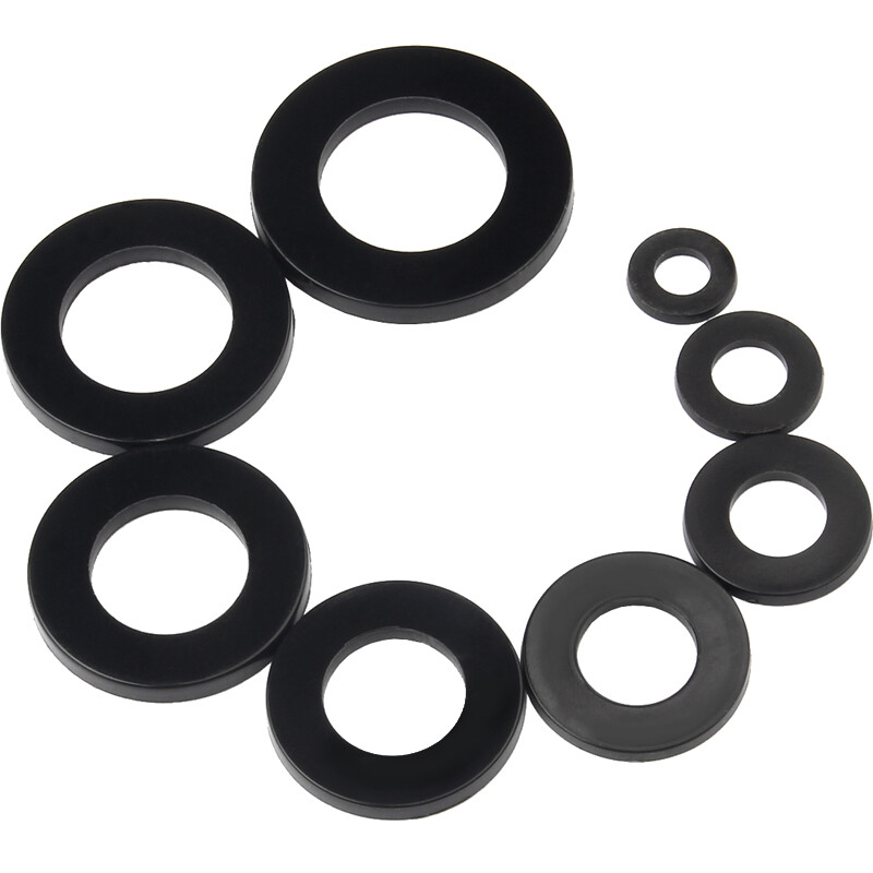 Guwanji black enlarged nylon flat gasket thin round gasket ultra-thin nylon flat gasket plastic insulation high temperature resistant gasket M5*10*1 (100 pieces)