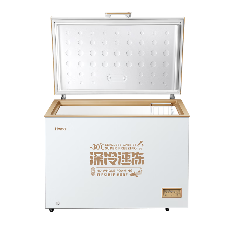Homa 316L ultra-low temperature -30 degrees deep cooling quick freezing horizontal top opening freezer commercial household ultra-energy-saving power-saving refrigerator deep cold brown 316L ultra-low temperature-30 deep cooling quick freezing 1120MM*755MM*850MM
