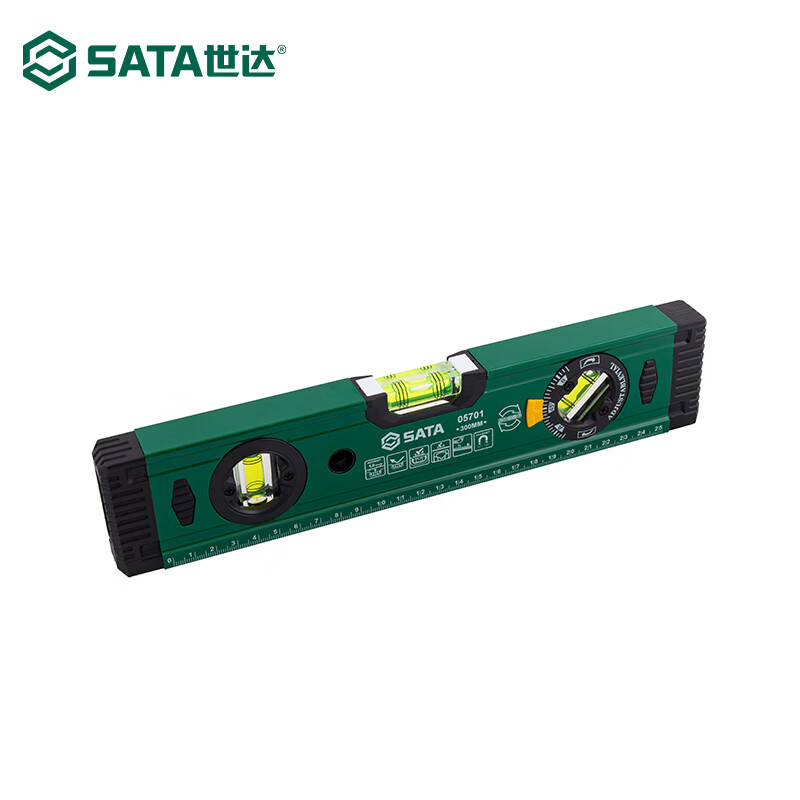 SATA tool level, strong magnetic, high-precision tilt angle balancer, aluminum alloy measuring ruler (05701), professional grade magnetic level 300MM