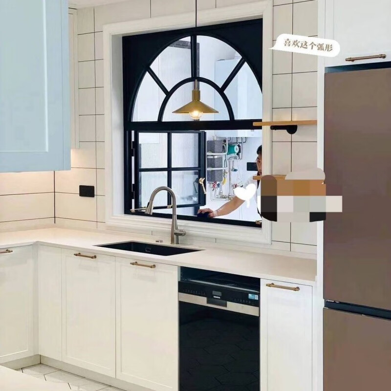 Vinoa modern French retro iron steel window indoor partition window loft decorative art Changhong glass casement window 130*100