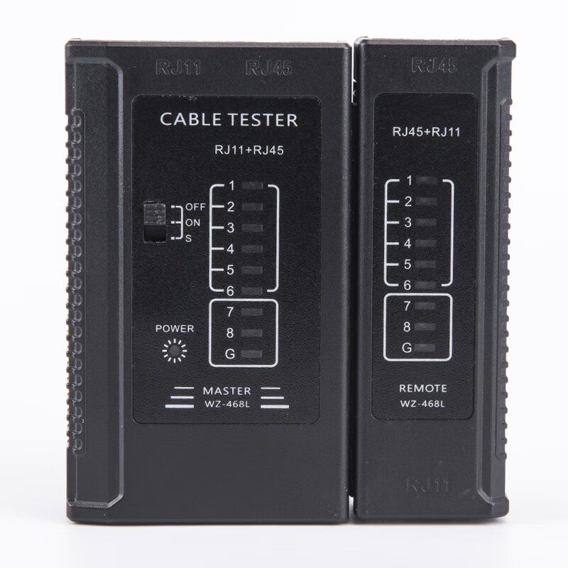 Network cable tester, network tester, engineering rj45 network port battery on-off intelligent check, basic black and white line tester + 9V battery