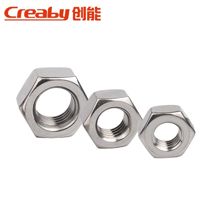 Creaby304 stainless steel counter-thread hexagonal nut left-thread nut left-hand counter-thread screw cap M10 304 counter-thread nut - 5 pieces