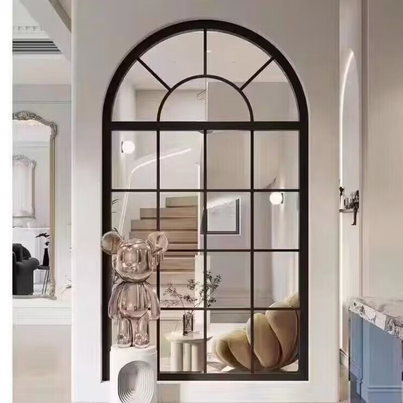 Yaotian American retro iron false windows indoor loft decoration fixed entrance Changhong glass partition arched window customization Please contact customer service for size and color customization