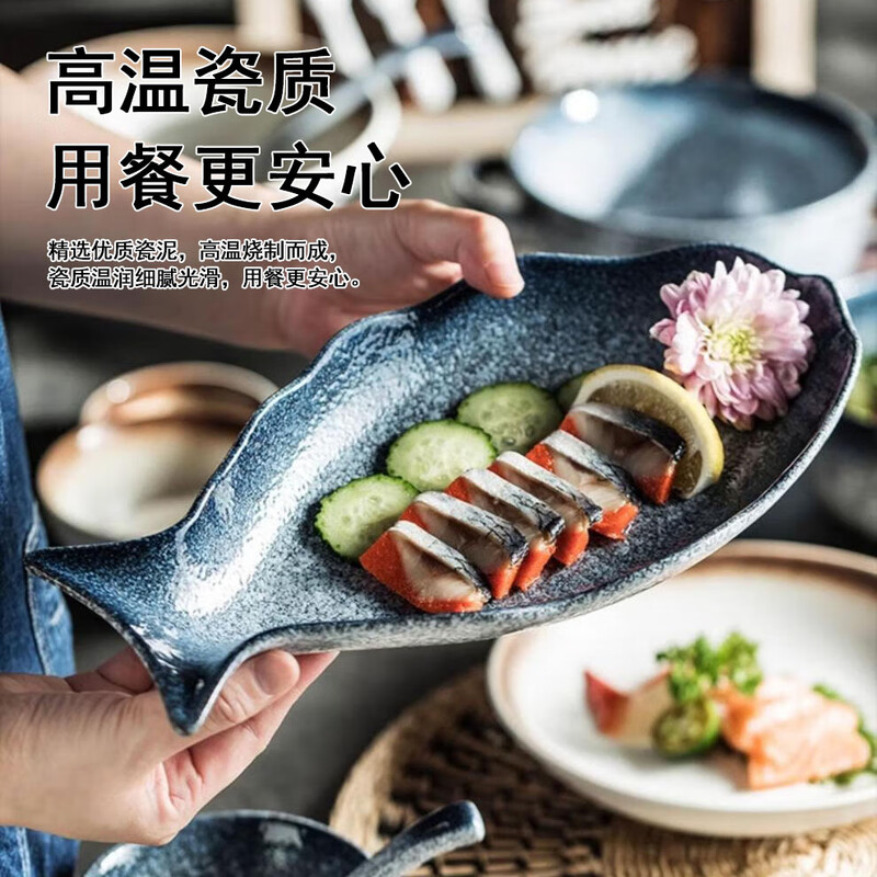 RWTW high-end Japanese tableware and dishes set light luxury high-end retro household ceramic dishes and chopsticks as a housewarming gift, two-color mix and match (soup pot version) eight-person food gift box, 44-piece set