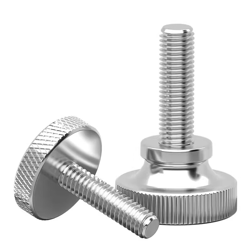 Tianzhuo Hardware GB835 stainless steel 304 knurled screw hand twist adjustment bolt large flat head round head advertising M3-M10 flat head hand twist 5*12 1 piece