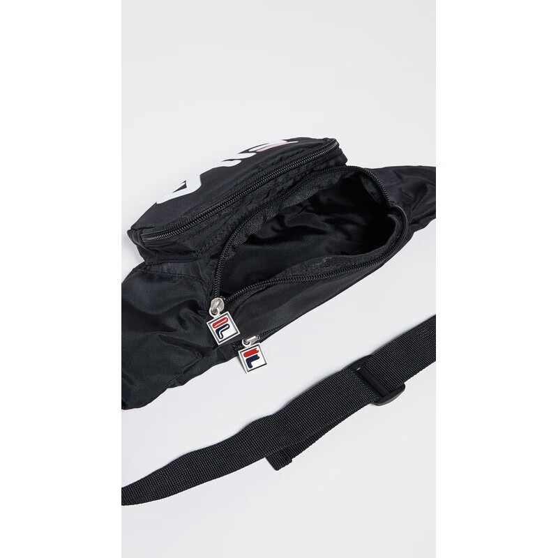 FILA men's and women's waist bags, couple chest bags, shoulder bags, casual sports fashion, cycling travel, simple shoulder bags, LOGO Black, one size