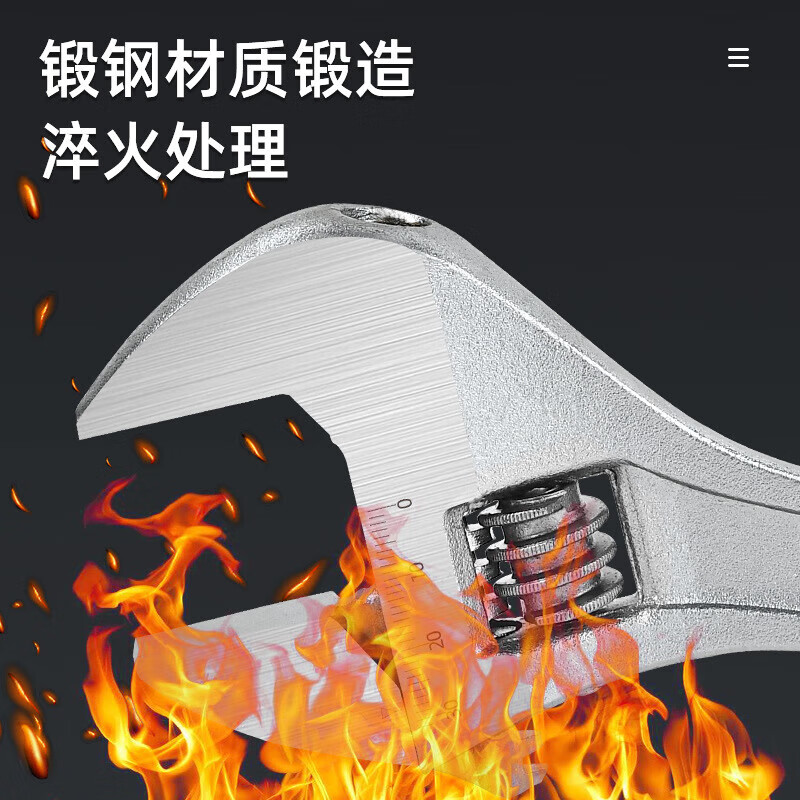 Large-opening adjustable wrench, live mouth, universal short-handled wrench tool, full range of multi-functional bathroom special small wrenches, adjustable wrench 8 inches, 1 pack